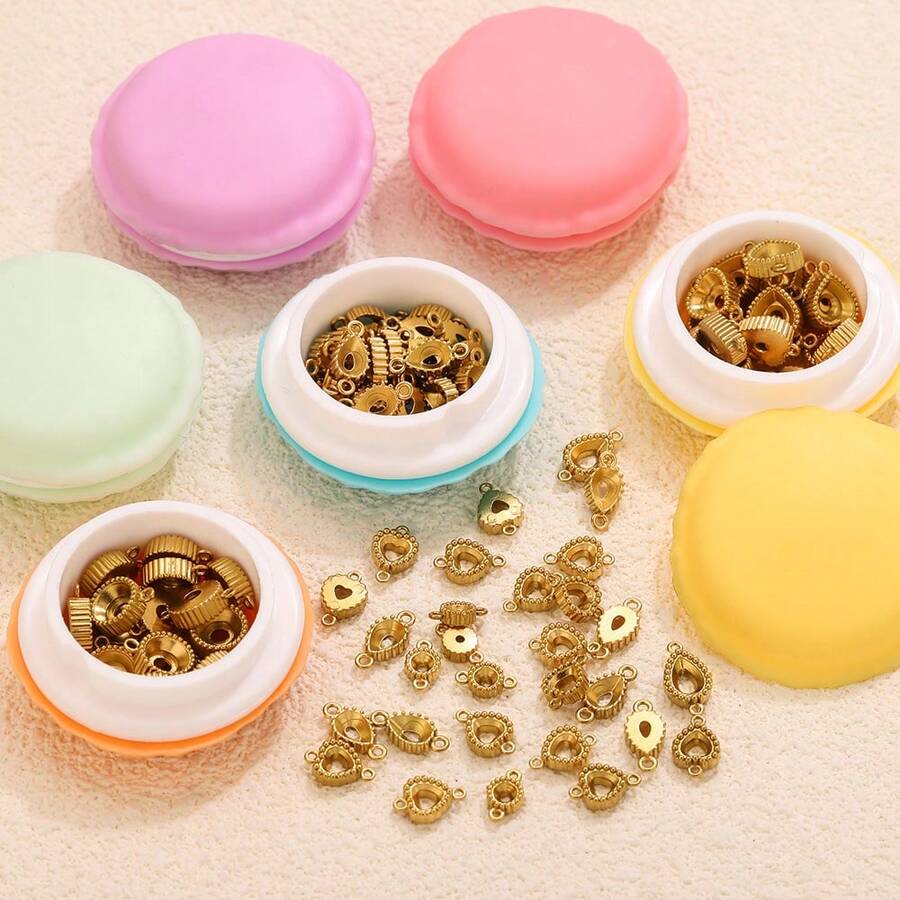 Exquisite Packaging 10pcs 304 Stainless Steel 18K Gold-Plated Multi-Style Double-Hole Pendant Bases And Settings DIY Charm Jewellery Necklace And Bracelet Making Accessories Women's Stainless Steel Jewellery Handmade Components - Pendant Base - View 1