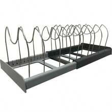 10 Tier Expandable Saucepan Pan Pot Lid Holder Home Kitchen Organiser Rack Storage - Grey - View 5