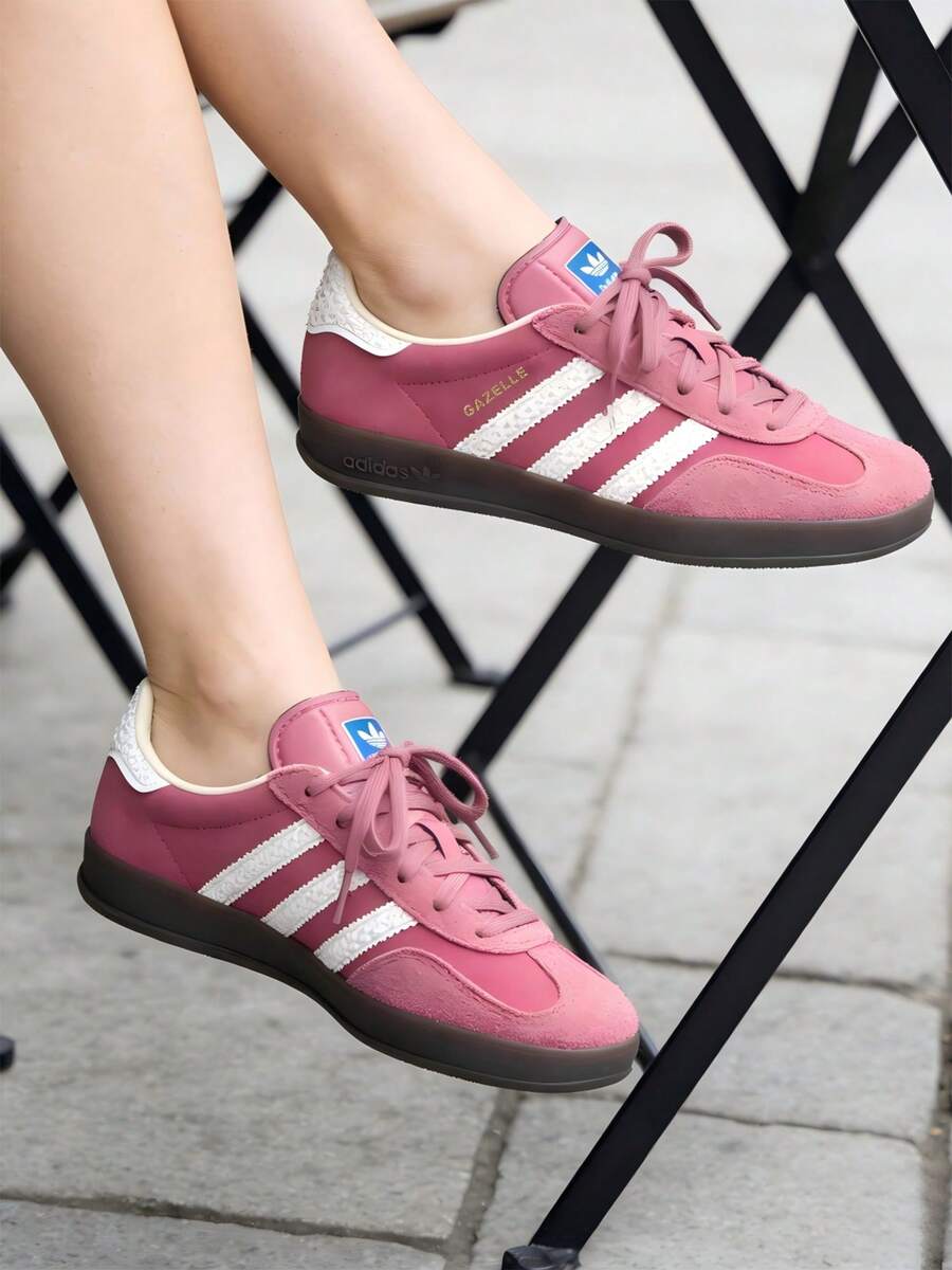 Adidas Originals 三葉草GAZELLE INDOOR男鞋女鞋運動鞋舒適輕便休閒鞋 IF1809 - 深粉紅色/白 - 查看 1