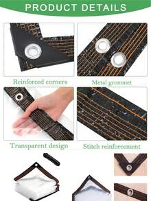 1片透明防水篷布，带电缆环，透明防水篷布覆盖膜，高清可视性[防水篷布] - 透明 - 查看 9