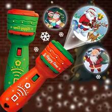 SKYQITIAN 2-In-1 Projector And Flash Light, Fun Christmas Flashlight Projector, Novel Gift Flashlight Projection Luminous Fun Educational Early Childhood Projector Lamp Suitable For Boys And Girls Fun Christmas New Year Birthday Gifts - Red - View 6