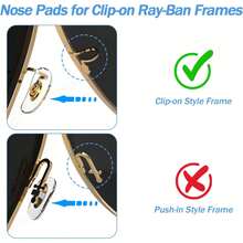 6 Pairs Replacement Nose Pads For  RB3025 Aviator Sunglasses Clip-On Style Nose Pieces Guards For RB Glasses Frames (16mm, Gold) - 銀色 - 16毫米 - 查看 2