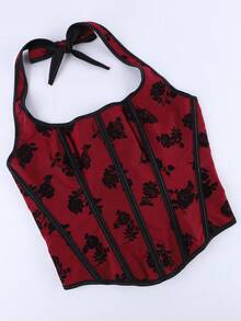 Áo croptop cúp ngực hở lưng gợi cảm dành cho nữ, áo định hình ôm sát cơ thể, phong cách đường phố hở lưng thời trang mùa hè. - màu đỏ - Xem 5