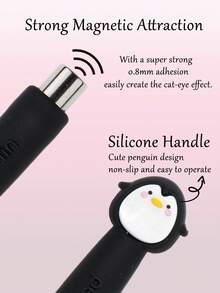 FULL BEAUTY 卡通企鹅猫眼磁棒，带磁珠，多功能二合一磁棒，强磁美甲宽边灯法式设计效果美甲DIY - 彩色 - 查看 2