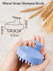 Silicone Shampoo Brush, With Soft Silicone Bristles, Scalp Massager, Ergonomic Non-Slip Handle, Waterproof, Provides Deep Cleaning, Removes Dandruff, Suitable For Dry And Wet Hair, Suitable For Men, Women, And Children, A Shower Hair Care Tool. - Blue - View 6