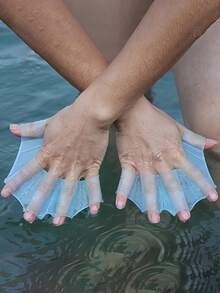 Rutschfeste Schwimmflossen aus Silikon, Schwimmhandschuhe für Männer und Frauen, Frosch-Schwimmflossen mit Schwimmhäuten, Schwimmpaddel, Handflossen für Pool, Meer, Tauchen, Training, Aquatische Trainingsausrüstung, Strand-Schwimmzubehör, Innen- und Außen-Schwimmzubehör - Verschiedenfarbig - Übersicht 7