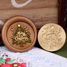 Sello de cera de colección navideña, sello de cera de sellado de latón para invitaciones de boda, tarjetas de Navidad, sobres y decoración de fiestas - HS1955 - Ver 10