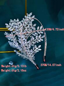 1pc Rhinestone Decorated Bridal Headband Women Hair Accessory Wedding Party Accessory Suitable For Stage Performance Holiday Gift - Silver - View 4