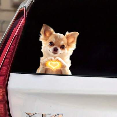 1/6pcs Funny Animal Stickers, Realistic Cat Puppy Bunny Raccoon Heart Gesture, Self Adhesive Car Glass Wall Decal, Waterproof Auto Decoration, Creative Toilet Lid Sticker Mural