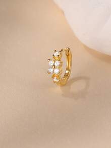 1件装 S925 纯银小金圈耳环，女士低过敏性 18k 镀金耳环，耳骨环耳环，首饰礼品 - 金色 - 查看 15