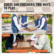 Magnetic Wooden Chess Set, 15 Inch 2-IN-1 Chess Checkers Game Set, Folding Chess Board Games For Gift, 2 Queens Portable Travel Gift Chess Set For Tournament Professional Beginner - màu nâu - Xem 6