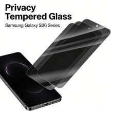3片装黑色边框隐私钢化玻璃屏幕保护膜，兼容三星Galaxy S26/Ultra/Plus，全屏防震，支持指纹解锁 - 黑色 - 查看 8