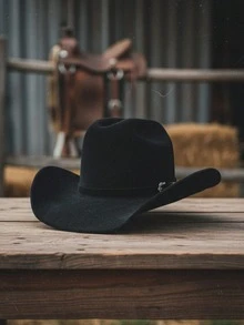Unisex American Rodeo Velvet 10 Brim Country Hat - màu đen - Xem 1