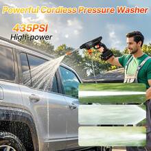 Wireless High-Pressure Car Wash Machine - Rechargeable Portable Electric Cleaning Tool With Foam Spray Gun. Wireless Design For Easy Cleaning Of Car Interiors And Exteriors. Includes 2 Batteries And Toolbox. - Bộ vest đen - Xem 8