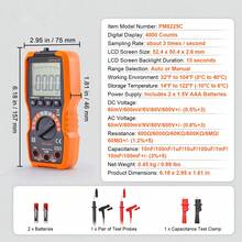 Digital Multimeter, 4000 Counts, Multimeter Tester DC AC Voltmeter NCV, Ohm Volt Amp Tester With Test Probes For Voltage Current Resistance Capacitance Continuity Diode Duty Ratio Frequency TRMS - Orange - View 7