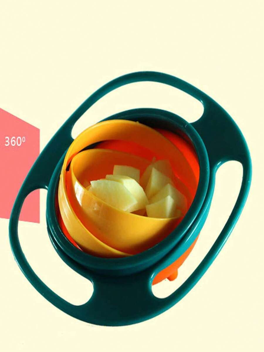 360 Degree Rotating Balanced Bowl, Gyro Bowl, Flying Saucer Bowl - Green - View 1