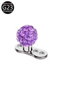 1 pieza Implante de bola de cristal de titanio, hipoalergénico, pendiente incrustado para perforación de piel, apto para uso diario, bola de 3mm, 4mm - Plateado - Ver 16