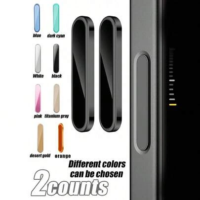 2 Peças Protetor de Botão de Câmera Compatível com iPhone 16/16 Plus/16 Pro/Max, 17/17 Pro/17 Pro Max, Capa Protetora de Metal Deslizante Resistente a Arranhões com Alinhamento Automático Compatível com Botão Lateral de Toque e Captura do Telefone Apple, Múltiplas Cores Disponíveis