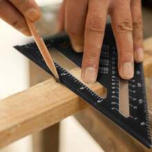 7英寸铝合金三角尺加厚90度角尺木工绘图多功能三角工具精确角度测量 - 黑色 - 查看 5