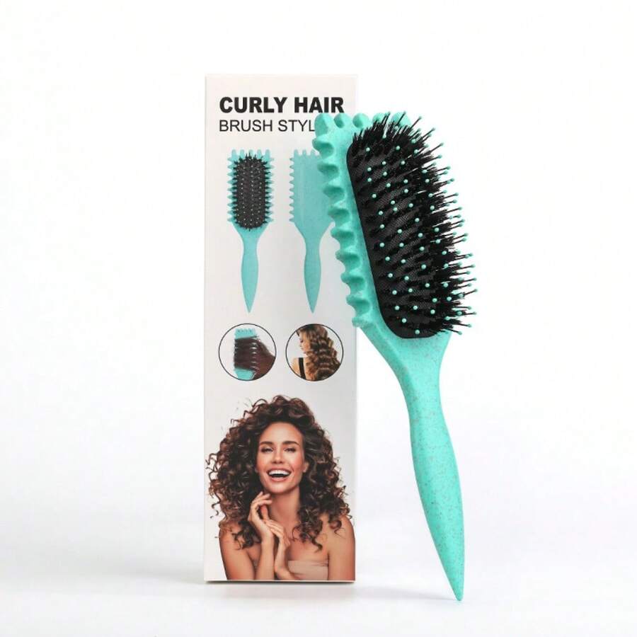 Curly Hair Brush,2026 Curly Hair Products Curl Defining Brush, Bounce Defining Hair Shaping For Women Men Reduce Pulling And Separa Thanksgiving Christmas Gifts - màu xanh lá - Xem 1