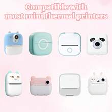 Self-Adhesive Mini Printer Sticker Paper, Colorful Thermal Printer Paper Set, Thermal Sticker Paper Compatible With M02/T02 Printers Most Instant Inkless Refilling, 57 * 25 Mm - 5Pcs - View 4