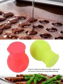Silicone Chocolate Melter, Microwave Heating And Pouring Candy Butter Heater, Suitable For Mold Heating Sauce, Cream, Silicone Baking Containers, No Electricity Required, Easy To Clean, Suitable For Baking And Cooking, Kitchen Accessories, Baking Tools And Equipment, Cake Baking Accessories, Baking Molds, Chocolate Molds, Food - Multicolor - View 8