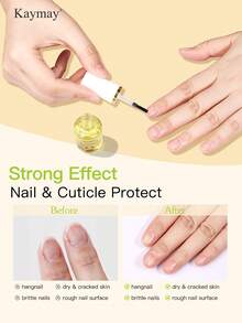 Kaymay 15毫升滋润指甲及角质层护理油，采用健康天然油脂制成，优雅瓶身饰以花卉图案，是美甲爱好者和干燥指甲护理的理想之选。 - 1PC - 查看 3
