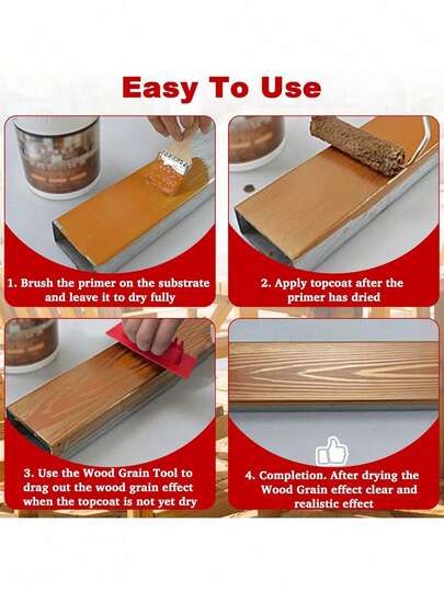 2pcs Wood Grain Tools, Wood Grain Painting, Wall Art Decor, DIY Wood Texture, Paint Tools