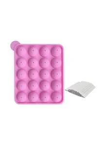1个20孔硅胶棒棒糖模具，硅胶棒棒糖蛋糕模具，适用于烘焙巧克力冰块，也适用于制作蛋糕球、巧克力、糖果，不粘，可用于烤箱/洗碗机/冰箱，烘焙配件，厨房必备品 - 彩色 - 查看 13