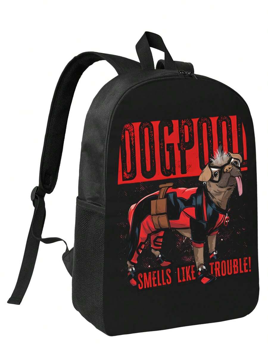 2025 New Deadpool & Wolverine Dogpool Custom Graphic Polyester Backpack - Bold Prints & Practical Storage - 長方形 - 查看 1