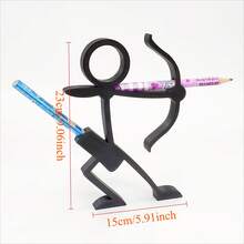 一套四件（随机图案）3D打印简笔画人物铅笔筒、笔架、笔杯、桌面摆件、学习办公用品、文具、桌面雕塑。适合作为学生礼物、派对礼品或生日礼物。 - 彩色 - 查看 2