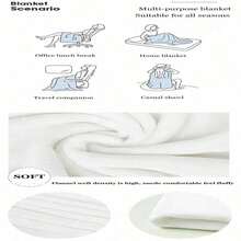 Cute Cartoon P-Plim Flannel Blanket Spring  Soft Durable Throw Blanket For   Bedroom Novelty Bedspread Sofa Bed Cover - 黑色 - 查看 4