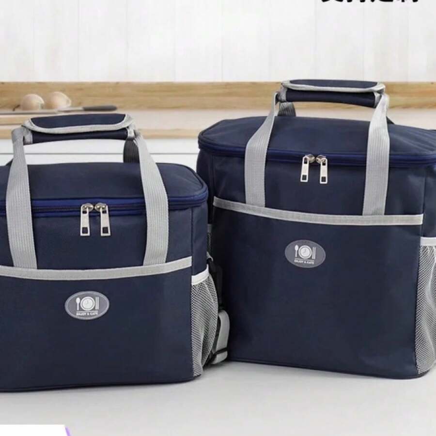 Travel Thermal Bag Lunch Box Bag Insulated Bag Cooler Bag For Frozen Food Camping Picnic Food Bag - 大號海軍藍 - 查看 1