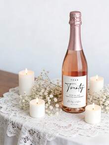 1 pieza Etiqueta personalizada para vino tinto de boda, texto personalizado para un regalo de boda memorable y elegante - Multicolor - Ver 3
