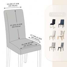 BalladHome Stuhlhussen 4er Set Stretch Stuhlbezug Stuhlüberzug Esszimmerstühle Bezug Universale Elastische Hussen waschbar Abnehmba für Hotel, Bankett, Büro, Partys Deko (4 Stück, Grün)-L-7964 - L-cremeweiß - Übersicht 4