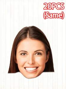 1/3/5/10个装定制照片面具，生日派对装饰，个性化扇形人脸剪纸棒，趣味面具装饰，头像纸片剪纸，定制单身派对，个性化大头纸片剪纸，定制人脸纸片剪纸派对用品，上传照片用于生日、婚礼、朋友、家庭，最佳礼物，派对装饰 - 多色(大人頭) - 查看 15