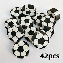 14/28/42/56 件装足球形状橡皮擦，书写工具，办公和学校用品 - 完美的返校礼物，开学季必备。 - 足球橡皮擦 - 查看 16