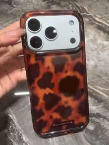 1个时尚棕色豹纹透明手机壳，兼容 17 Pro Max 16 15 14 13 12 Pro Max 14 Plus 15 Plus 16 Plus 11 17 16 13，透明镜头保护软后盖 - 豹紋 - 查看 4