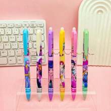 12pcs K-POP Girl Group Erasable Gel Pens, Clickable Erasable Student Stationery, Korean Cartoon Style Erasable Signing Pens, Suitable For Learning, Holiday Gifts Or Birthday Gifts - A - View 6
