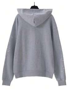 Y2K Spider Web Hoodie For Women, Oversized Graphic Pullover With Pocket, Casual Streetwear - 灰色 - 查看 4