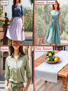 1块纯色斜纹涤纶面料，已预先裁剪，适用于服装和家居DIY - 多色 - 查看 6