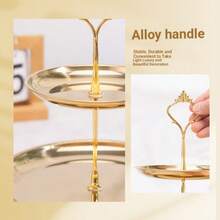 1 PC Gold-Plated Stainless Steel Double/Three-Layer Paper Cup Holder, Elegant Stainless Steel Paper Cup Holder For Festive Parties / Display Tower / Dessert Plate / Display Stand / Paper Cup Holder / Christmas / Wedding Banquet / Multi-Layer Dessert Stand / Eid / Valentine's Day / Easter (American Holiday) / / Jewelry Tray - Multicolor - View 7