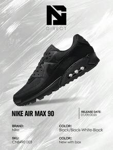 Nike Air Max 90 Recraft – Men's Lifestyle Sneakers – Shoes For Man -Vintage-Spring & Summer-Inspired Running Shoes, Shock-Absorbing Comfort, Gym To Streetwear Casual Wear-Mother's Day Gifts-Father's Day Gift– CN8490 003 - Đen/Đen-Trắng-Đen - Xem 6
