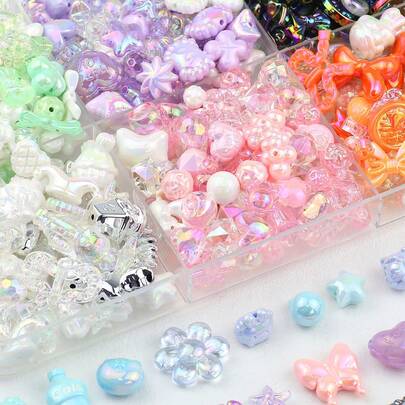 30克/包 彩色UV树脂随机混合亚克力珠，DIY首饰制作，工艺品材料，友谊礼物，家居装饰，小饰品
