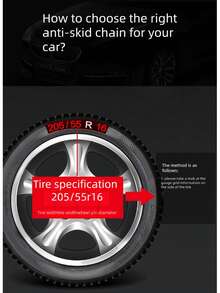 Car Snow Chains, Snow Chains, Snow Chains, Emergency Snow Chains, Snow Chains Quick Easy Installation, Tire Traction Chain For Car Pickup Trucks Suv, In Snow, Sand, Mud And Ice, Universal Adjustable Emergency Portable Snow Tire Chains - A - View 8