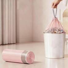 Bathroom Trash Bags, 50 Pieces Per Roll, Pink Small Trash Bags, Strong And Thin Material, Disposable Trash Bags Suable For Office And Home Trash Cans, 50 Pieces Per Roll - 粉色 - 查看 7