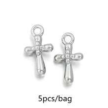5pcs/Pack Stainless Steel Cross Pendant, Fashionable Personalized Necklace Bracelet Earring Jewelry Making Cross Pendant, Anti-Allergy Jewelry DIY Pendant Accessories - Pendant - View 30