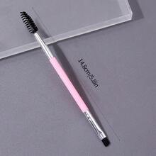 2pcs Double-Ended Spiral Eyebrow Brush, Eyelash Curler Comb, Angled Eyebrow Brush, Precision Eyeliner Brush, Multi-Purpose Makeup Brushes, Beginner-Friendly Portable Makeup Tools,Giveaways - Pink - View 7