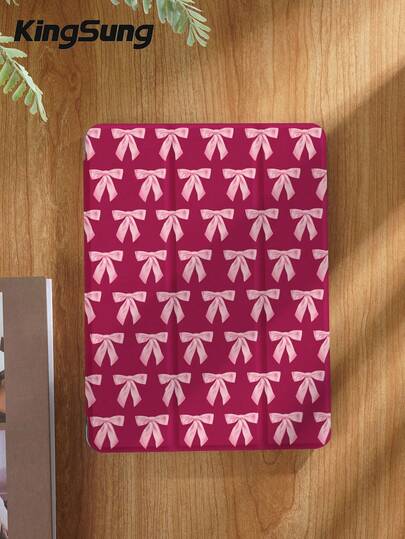 Kingsung Bow-Knot Magenta, Pink Bowknot Tablet Case, Compatible With IPad 9.7/10.2/10.5/10.9/12.9/Pro 11, 10th Generation, Compatible With Samsung Galaxy Tab S6 Lite 10.4-Inch, Compatible With Kindle Paperwhite 12th Gen 2024, Kindle (11th Generation) 2022 Version, Kobo Clara Color, Soft And Drop Resistant, Smart Stand/Auto Wake/Sleep