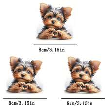 1pc/2pcs/3pcs Heart-Shaped Dog Heat Transfer Stickers, Ironing And Washable, Suitable For T-Shirts, Jeans, Sweaters, Handbags, Pillows, Cushions - 3PCS-s - View 7